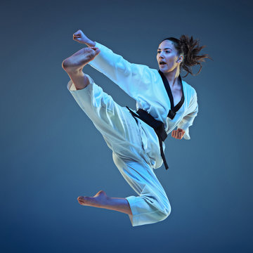 The karate girl with black belt