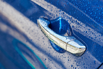 Chrome wet car handle