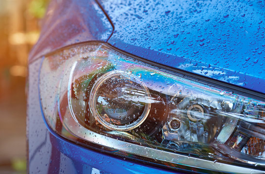 Wet Car Headlight