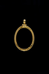 gold locket frame pendant