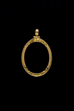gold locket frame pendant
