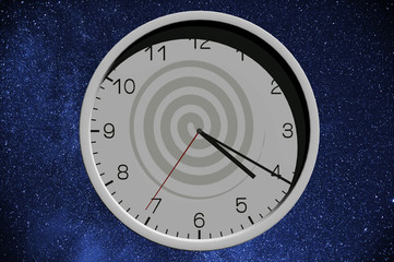 Obraz na płótnie Canvas 3d rendered illustration of a clock with a background of stars