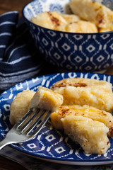 Lazy dumplings with cinnamon and sugar.
