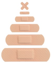 Funny Christmas Tree with Various Strips of BAND AID PLASTER - Medical Equipment
