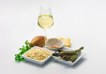 Risotto aus Buchweizennudeln mit Garnelen und Pamesan