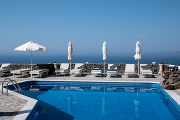 Urlaubsinsel Santorini Blick auf's Meer