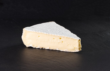 Cross-section of brie is a soft cow's-milk cheese