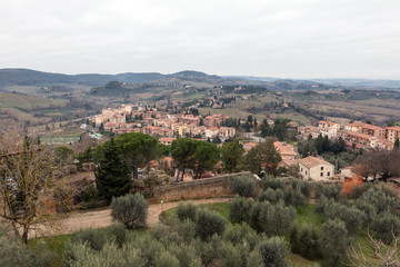 Fototapeta na wymiar Panorama da San Gimignano