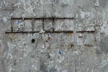 texture of the old concrete wall with rusty metal