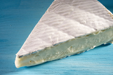 Cross-section of brie is a soft cow's-milk cheese