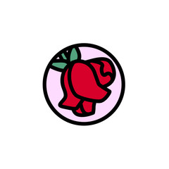 Red rose flower vector illustration