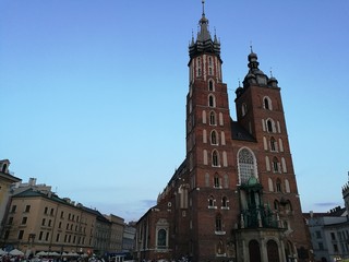 Fototapeta na wymiar The Basilica of Santa Maria in Krakow