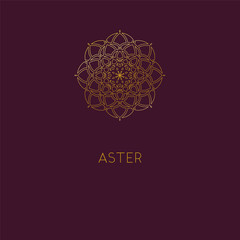 Abstract flower logo icon design. Elegant Golden Daisy symbol. Template for creating unique luxury design, logo