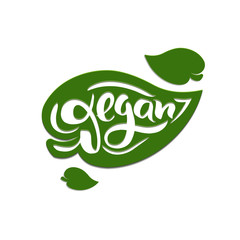 Vegan. Hand drawn organic lettering.