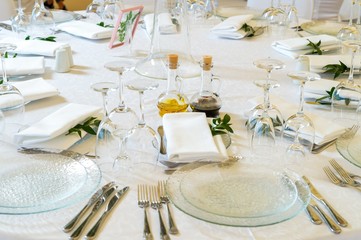 table setting at a banquet