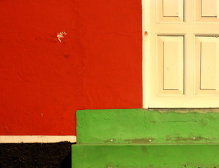 part of colored facade