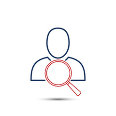 Find person vector illustration search icon isolated on white background