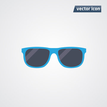 blue sunglasses icon vector illustration