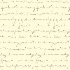 Seamless pattern of hand written text