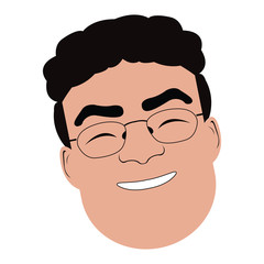 Isolated happy avatar of a man, Vector illustration