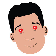 Isolated happy avatar of a man, Vector illustration