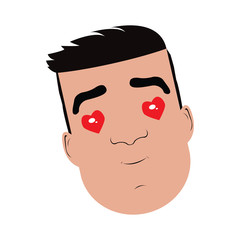 Isolated happy avatar of a man, Vector illustration