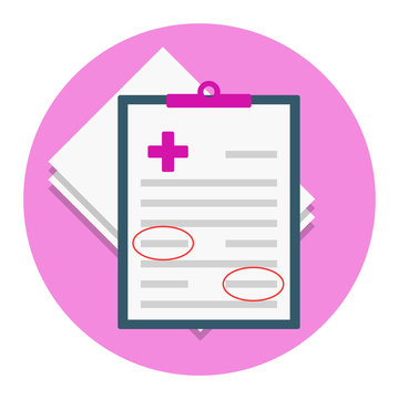 Case History: Medical Flat Icon Vector