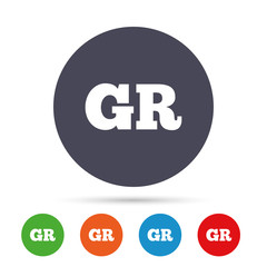 Greek language sign icon. GR Greece translation.