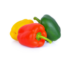 red ,green,yellow  pepper isolated on white background