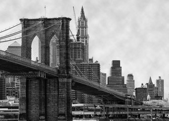 Obraz premium Brooklyn Bridge New York and East River