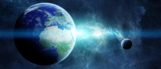Obraz na płótnie Canvas Planet Earth in space 3D rendering elements of this image furnished by NASA