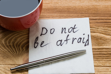 Romantic message written on napkin