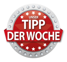 Button Unser Tipp der Woche, rot