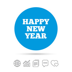 Happy new year sign icon. Christmas symbol.
