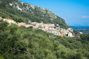 Fototapeta na wymiar Lakones village in Corfu island, Greece