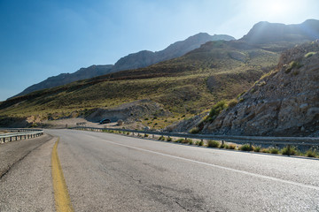 Road trip in mountains