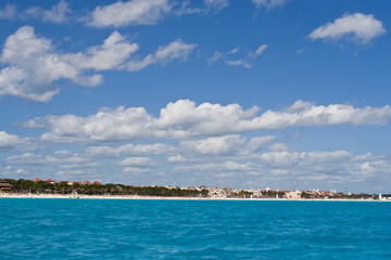 Morning waves at Caribbean sea