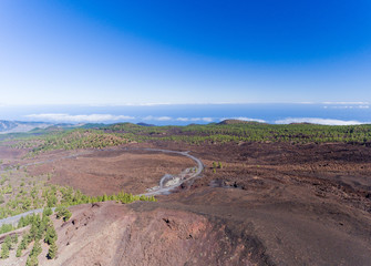 Scenery aerial view of Teide Volcano in Tenerife, Spain