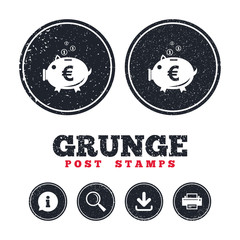 Piggy bank sign icon. Moneybox symbol.