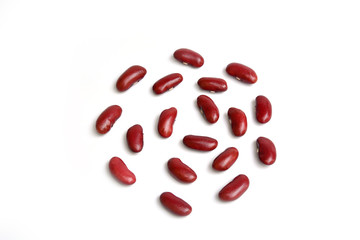 red beans isolated on the white background.