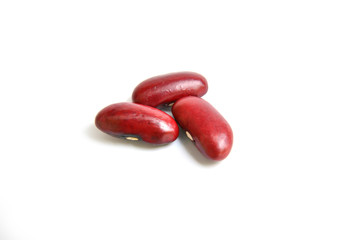 red beans isolated on the white background.