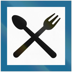 Road sign used in Croatia - Restaurant
