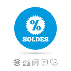 Soldes - Sale in French sign icon. Star.