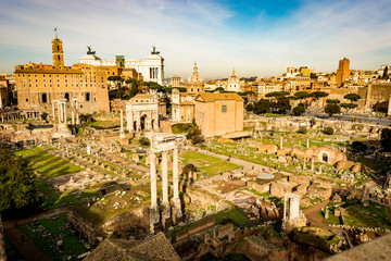 Fototapeta na wymiar The ruins of Roman Forum