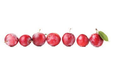 Fresh plums isolated on a white