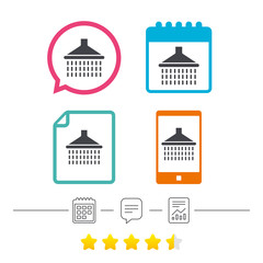 Shower sign icon. Douche with water drops symbol.