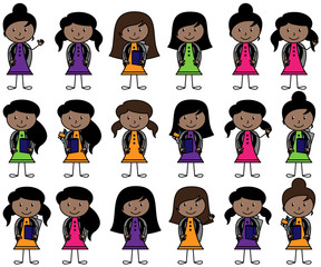  Collection of African American Students in Vector Format