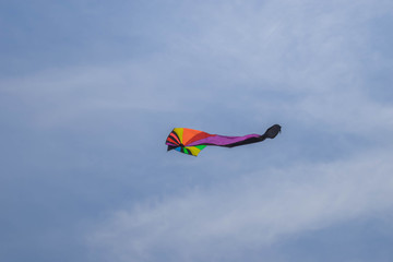 Rainbow Delta Kite Isolated on White with Clipping Path