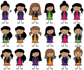  Collection of Hispanic or Latino Students in Vector Format