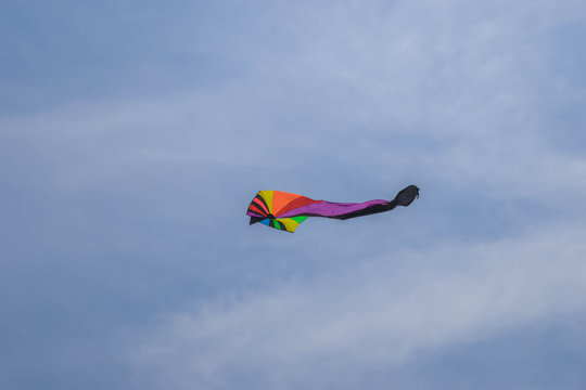 Rainbow Delta Kite Isolated on White with Clipping Path